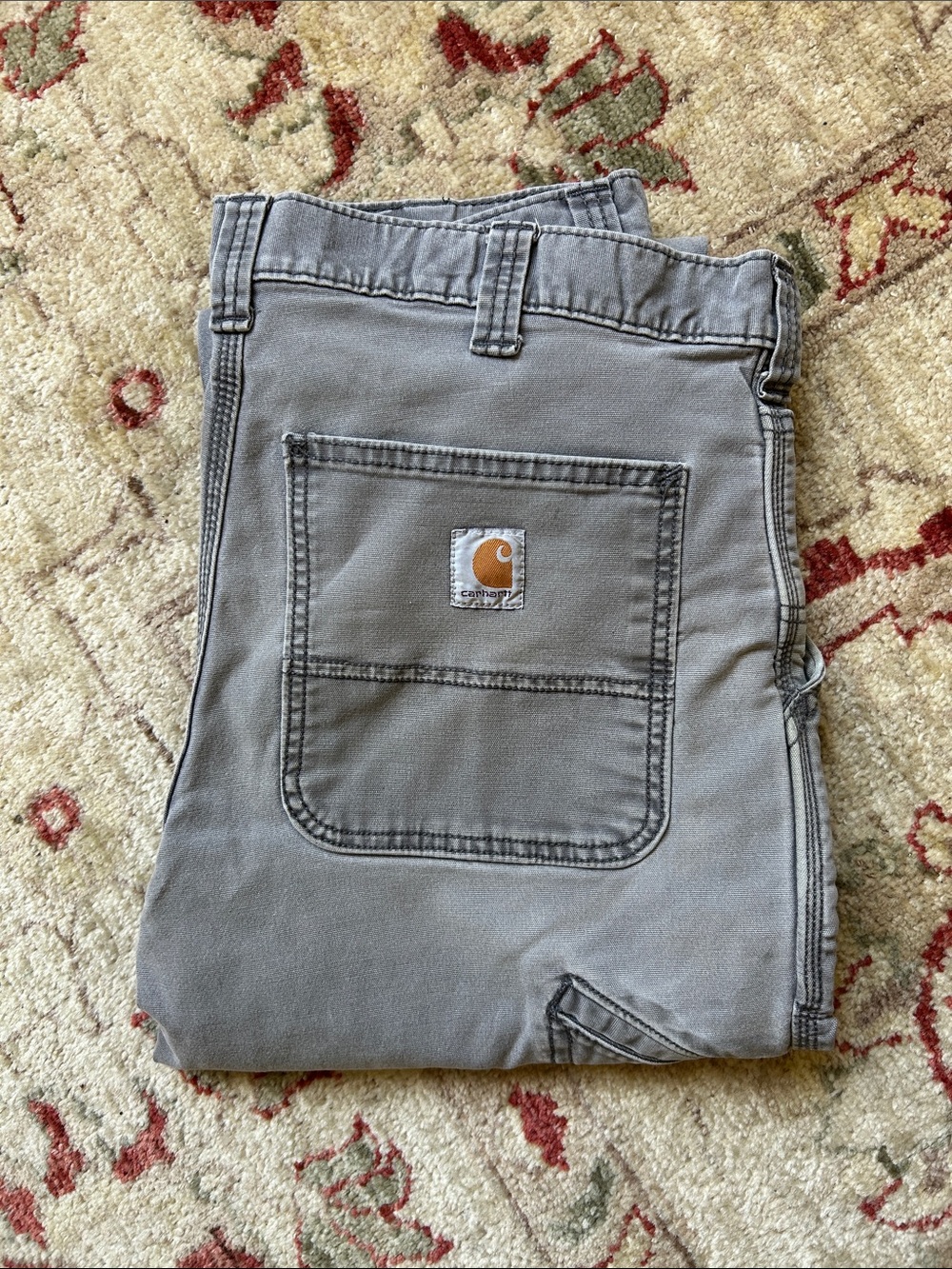 Carhartt Men's Grey Relaxed Fit Work Jeans